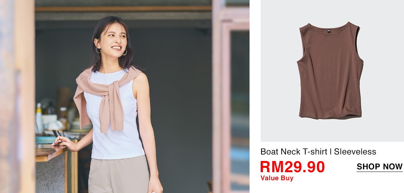 Boat Neck T-shirt | Sleeveless