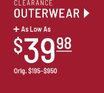 Clearance Outerwear $39.98