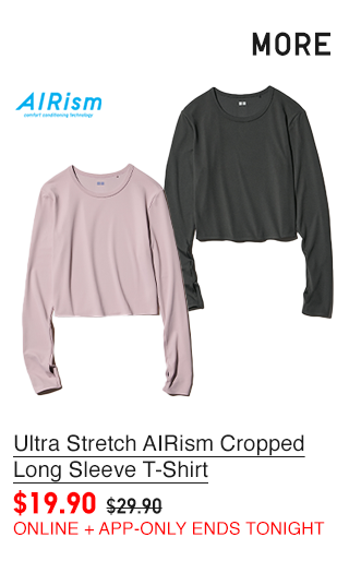 PDP 8 - WOMEN ULTRA STRETCH AIRISM CROPPED LONG SLEEVE T-SHIRT