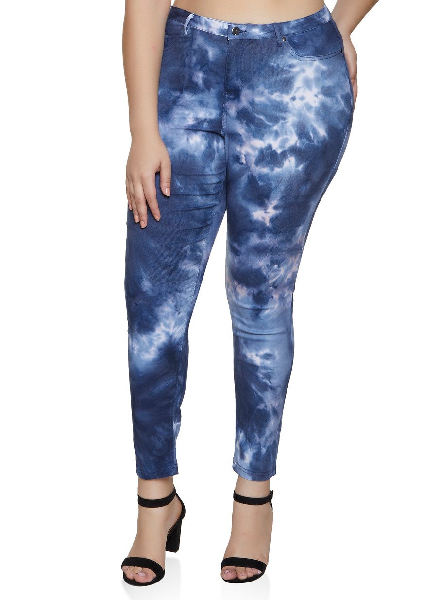 Plus Size Tie Dye Jeggings