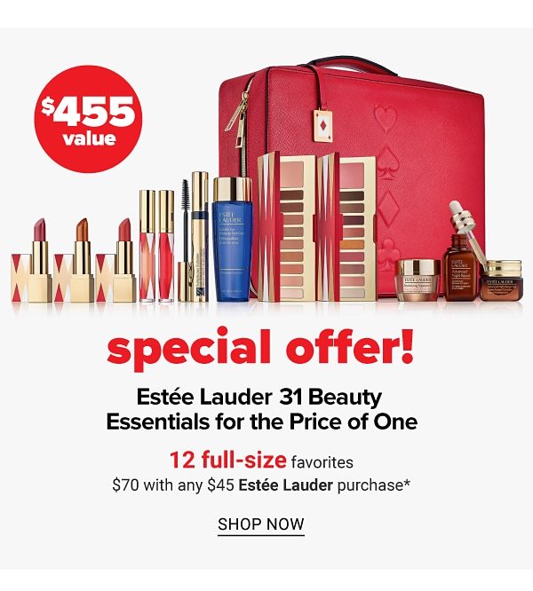 Special Offer! Estee Lauder 31 Beauty Essentials for the Price of One - 12 Full Size Favorites - Shop Now