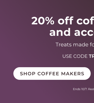 20% off coffee makers with code TRICKORTREAT