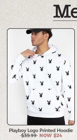 Playboy Logo Printed Hoodie