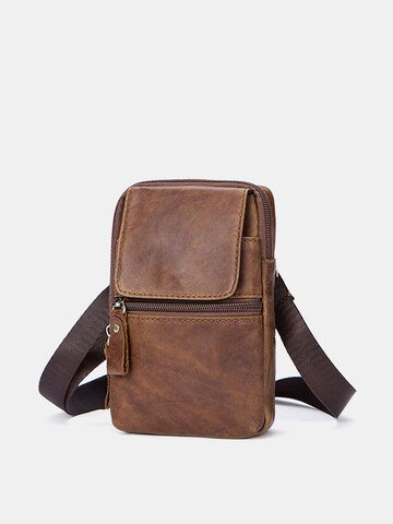 Genuine Leather Crossbody Bag Waist Bag For Men