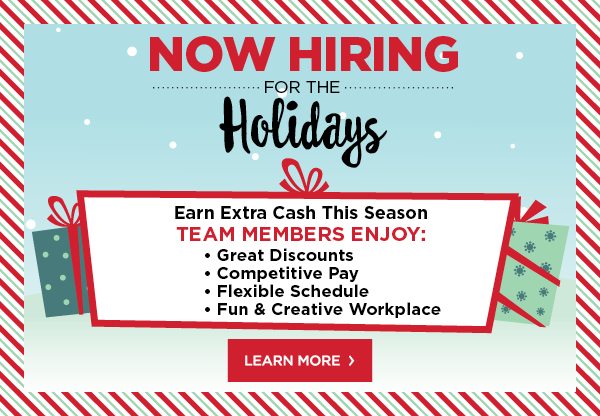 Now Hiring for Holidays