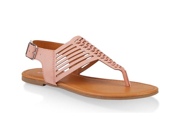 Woven Laser Cut Thong Sandals