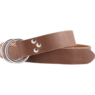 Double Ring Leather Belt - Brown