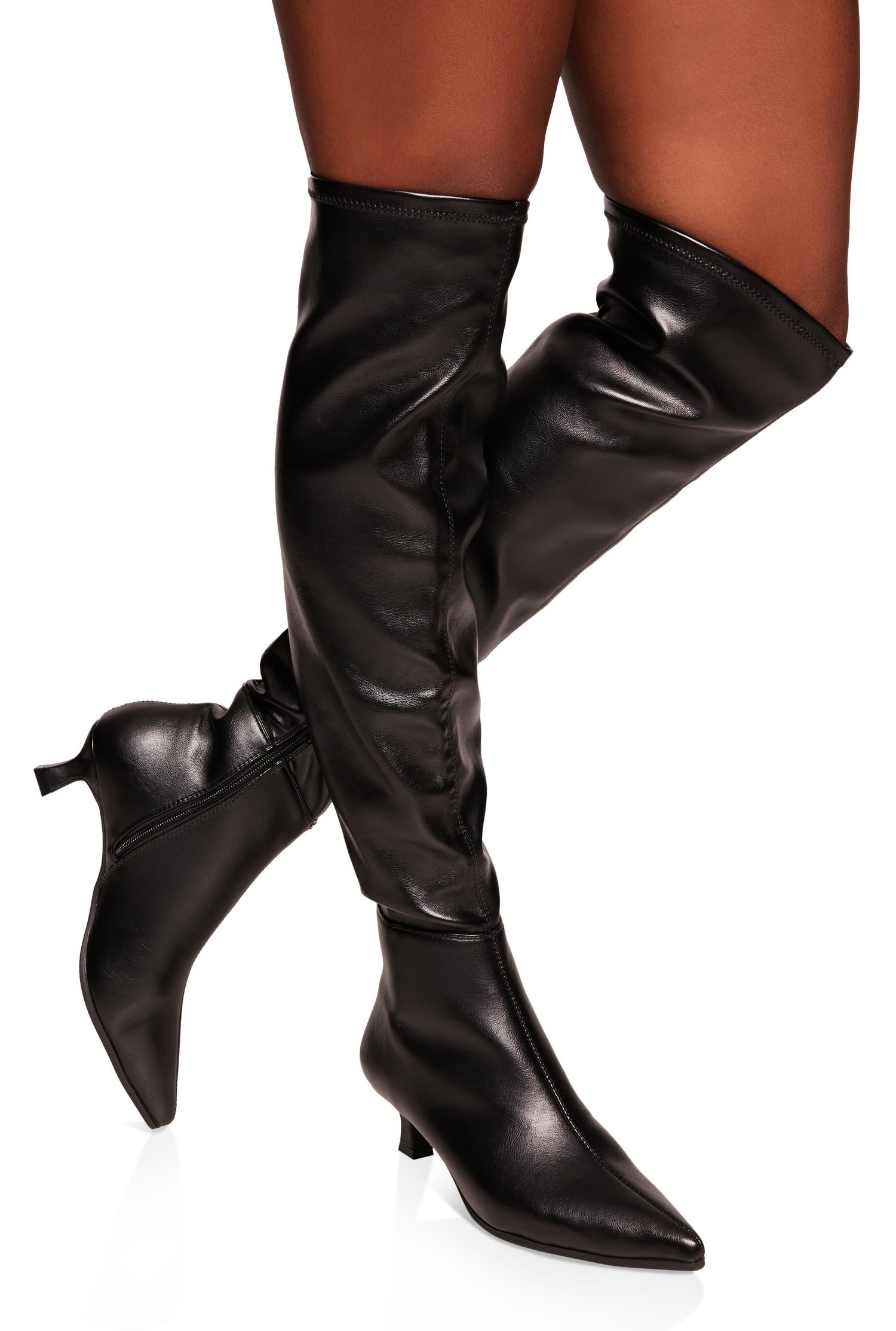 Kitten Heel Over the Knee Boots