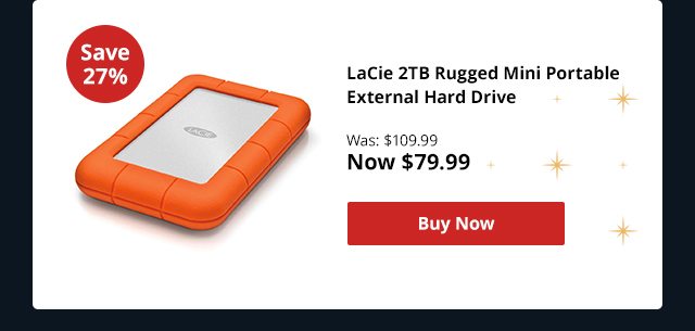 LaCie 2TB Rugged Mini Portable External Hard Drive