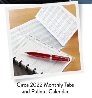 Circa 2022 Monthly Tabs and Pullout Calendar, Letter