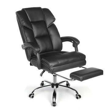 BlitzWolf® BW-OC1 Office Chair Ergonomic Design with 150°Reclining Wide Seat Retractable Footrest PU Material Lumbar Pillow