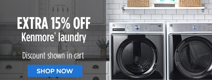 EXTRA 15% OFF Kenmore® laundry | Discount showdown in cart | SHOP NOW