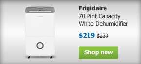 Shop Frigidaire 70 Pint Capacity White Dehumidifier