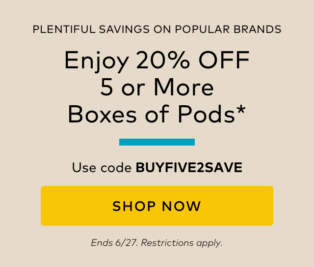 20% off 5+ boxes of pods