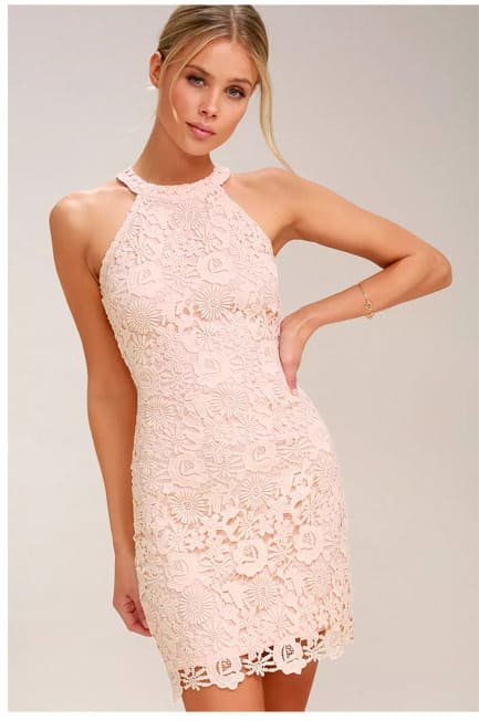 Love Poem Blush Pink Lace Dress