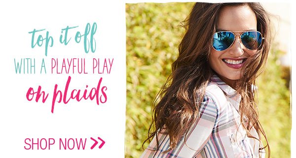 Top it off with a playful play on plaids. Shop now.