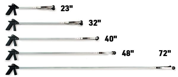 DOT Reachers in 5 lengths: 23 inch, 32, inch, 40 inch, 48 inch, 72 inch