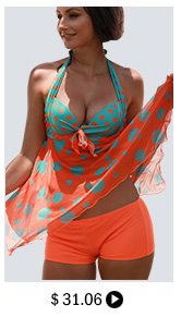 Asymmetric Hem Padded Open Back Printed Tankini Set