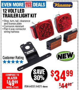 View 12 Volt LED Trailer Light Kit