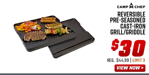 Camp Chef Reversible Pre-Seasoned Cast-Iron Grill/Griddle