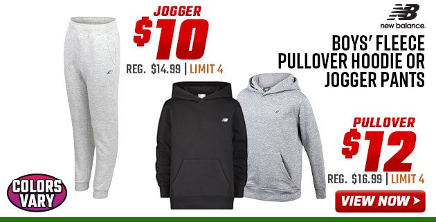 ''New Balance Boys' Fleece Pullover Hoodie or Jogger Pants Hoodie $12 Pants $10''