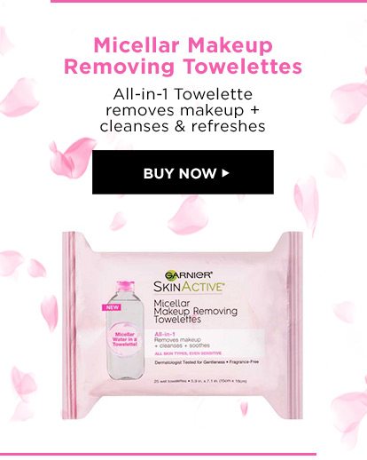 Micellar Makeup Removing Towelettes - All-in-1 Towelette removes makeup plus cleanses & refreshes - BUY NOW >