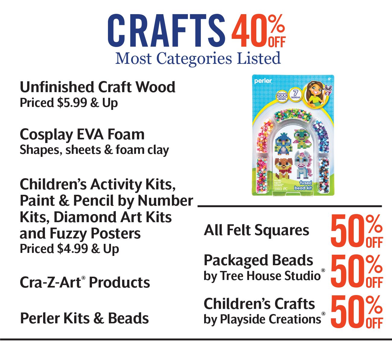 40% of Select Crafts