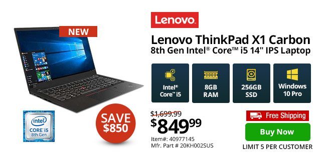 Lenovo ThinkPad X1 Carbon 20KH 8GB 14" Ultrabook™ | 40977145 | Shop Now