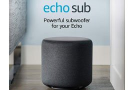 Amazon Echo Sub 100W 6 Down-Firing Subwoofer (Pairs with your existing Echo devices for 1.1 or 2.1 Channel Audio)