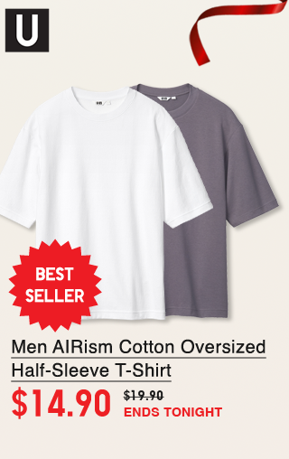 PDP3 - MEN AIRISM COTTON OVERSIZED HALF SLEEVE T-SHIRT