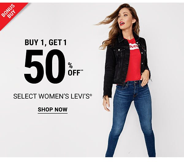 Bonus Buy! Buy 1, Get 1 50% off Select Women's Levis - Shop Now