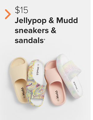 Sandals in pink, white and beige. $15 Jellypop and Mudd sneakers and sandals.