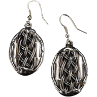 Plait Antique Silver Earrings