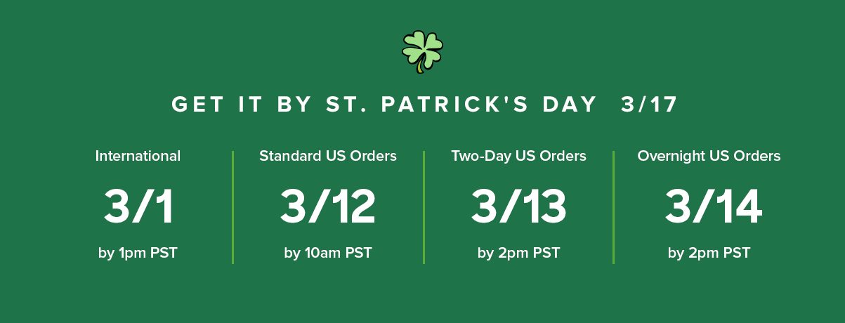 Get it in time for St. Patrick's Day 