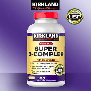 Kirkland Signature Super B-Complex with Electrolytes, 500 Tablets