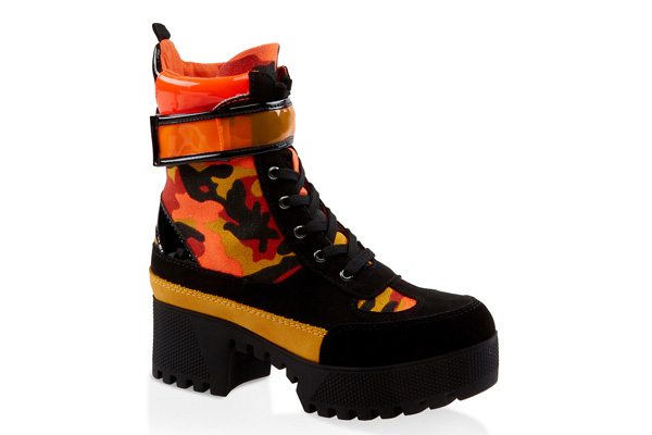 Velcro Strap Detail Platform Boots