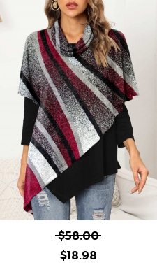 ROTITA Plus Size Geometric Print Long Sleeve Asymmetric Hem Sweatshirt