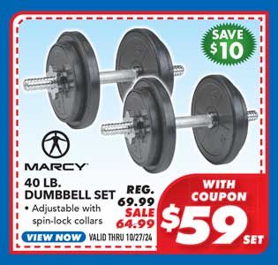 Marcy 40-lb. Adjustable Cast Iron Dumbbell Set