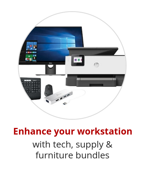 Enhance your workstation with tech, supply & furniture bundles