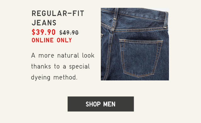 REGULAR-FIT JEANS $39.90 - SHOP MEN