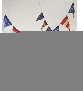 LIBERTY BURLAP PARTY BANNER >