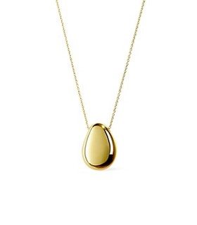 Gold Pendant Necklace - Pebble