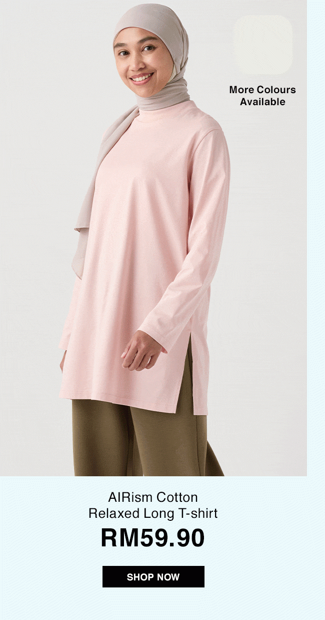 AIRism Cotton Relaxed Long T-shirt