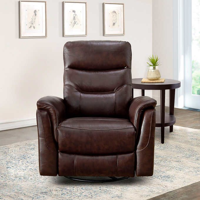 Palermo Leather Power Swivel Glider Recliner
