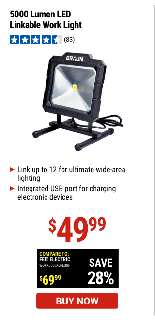 5000 Lumen LED Linkable Work Light