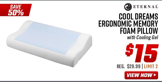 Eternal Cool Dreams Ergonomic Memory Foam Pillow