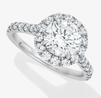 Lab-Grown Diamonds by KAY Round-Cut Halo Engagement Ring 3-3/4 ct tw 14K White Gold