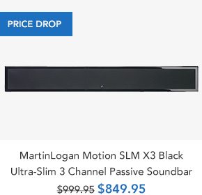 Shop MartinLogan Motion SLM X3 Black Ultra-Slim 3 Channel Passive Soundbar