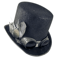 Men's Steampunk Top Hat with Goggles