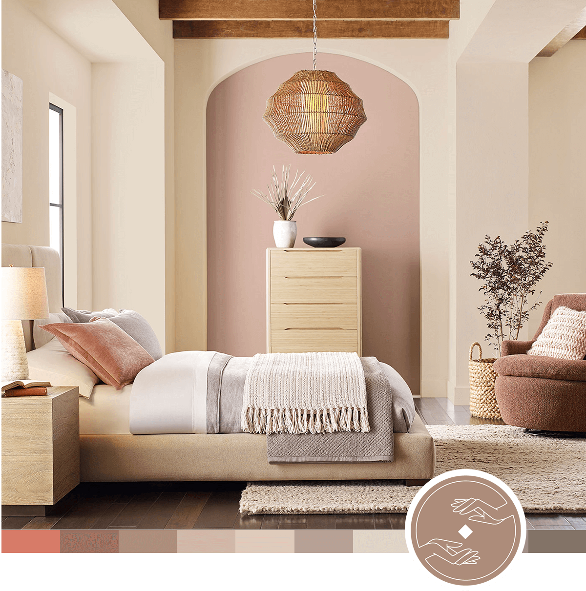 Image of a bedroom painted in the Nexus pallette